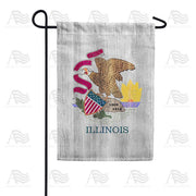 Illinois State Wood-Style Garden Flag