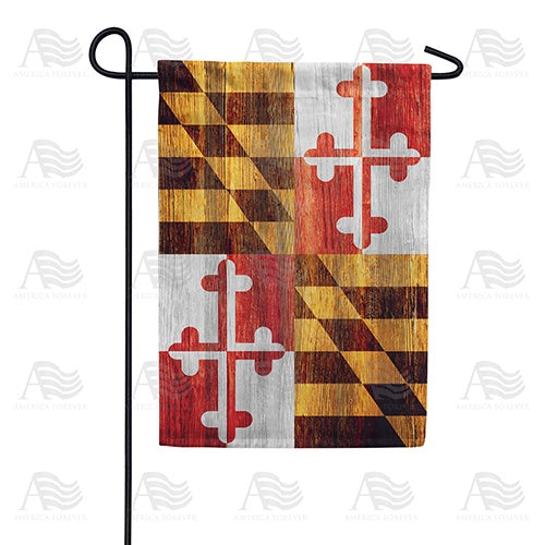 Maryland State Wood-Style Garden Flag