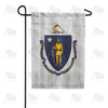Massachusetts State Wood-Style Garden Flag
