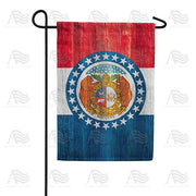 Missouri State Wood-Style Garden Flag