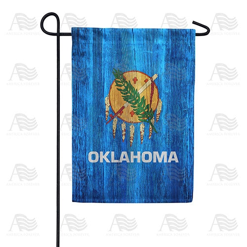 Oklahoma State Wood-Style Garden Flag