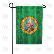 Washington State Wood-Style Garden Flag