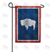 Wyoming State Wood-Style Garden Flag