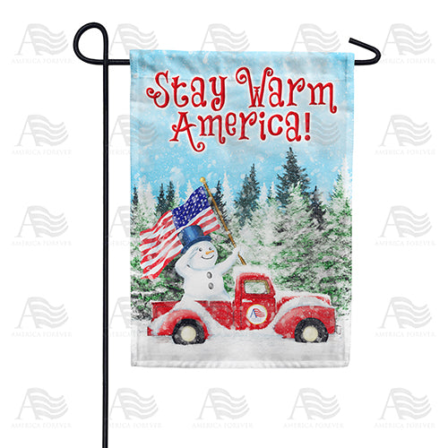 Stay Warm America Garden Flag