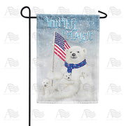 Polar Bear Snow Family Garden Flag