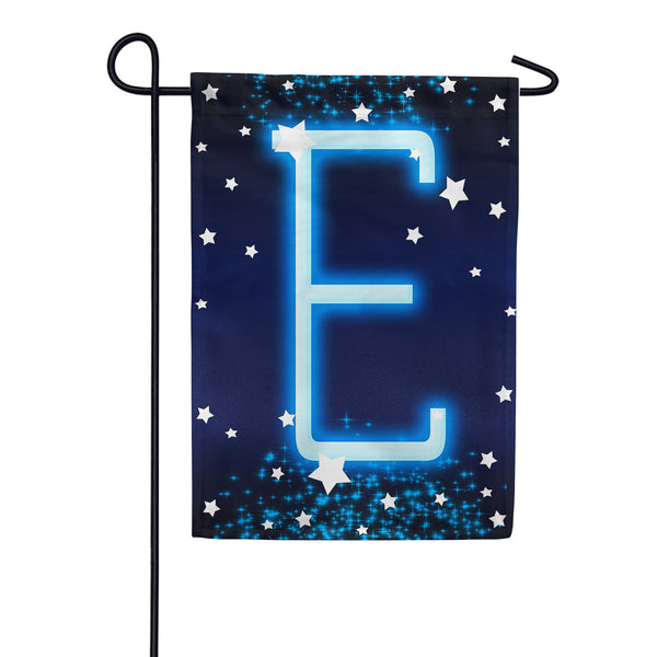 New Year Startlight - Monogram E Garden Flag
