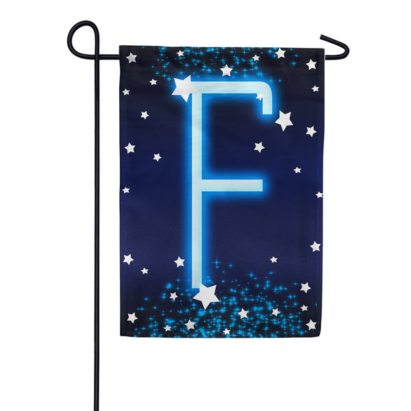 New Year Startlight - Monogram F Garden Flag