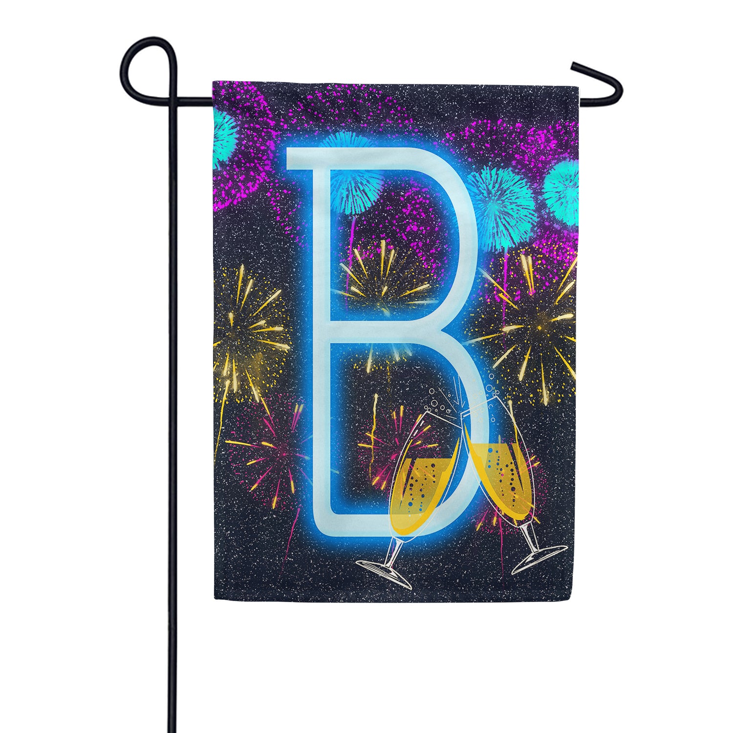New Year Cheers - Monogram B Garden Flag