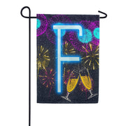 New Year Cheers - Monogram F Garden Flag
