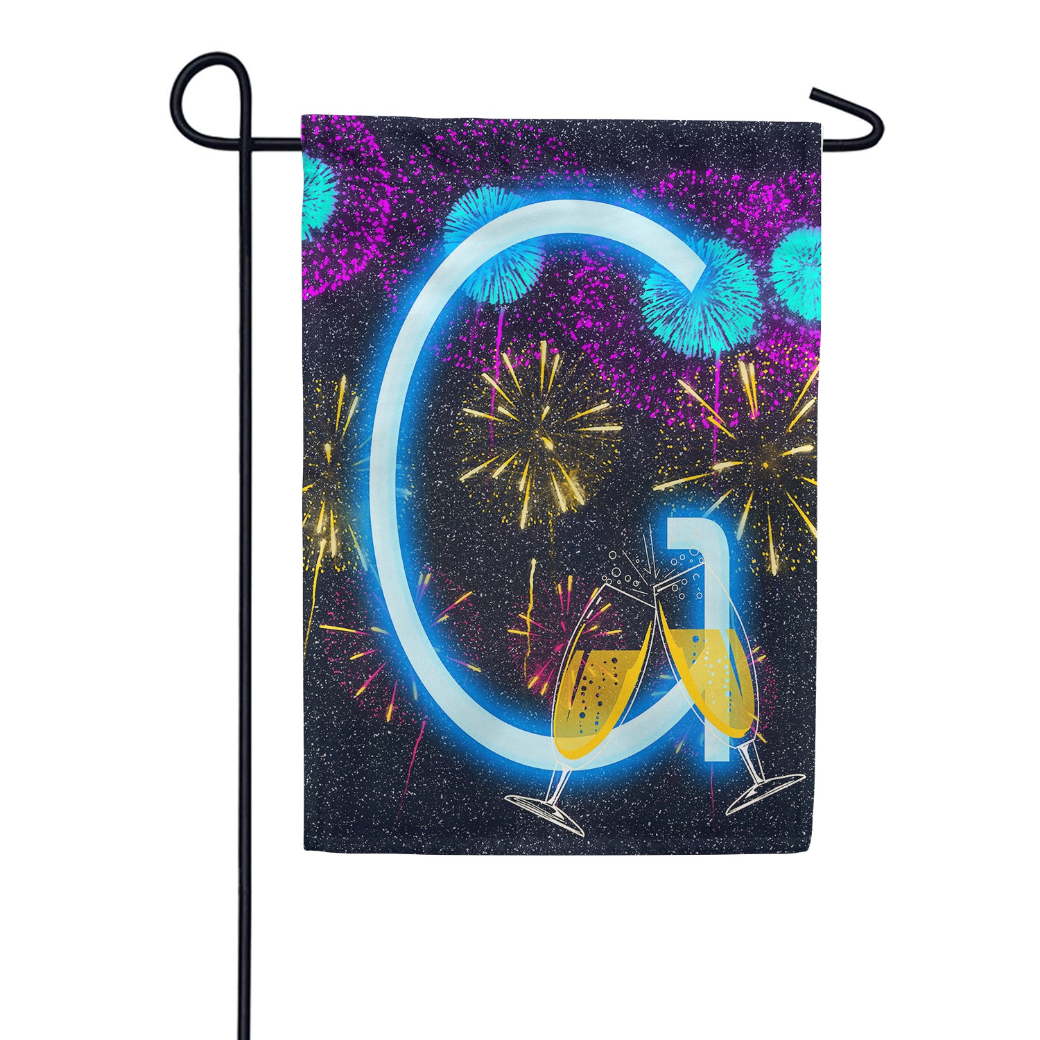 New Year Cheers - Monogram G Garden Flag