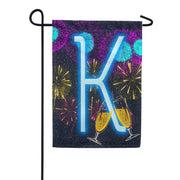 New Year Cheers - Monogram K Garden Flag
