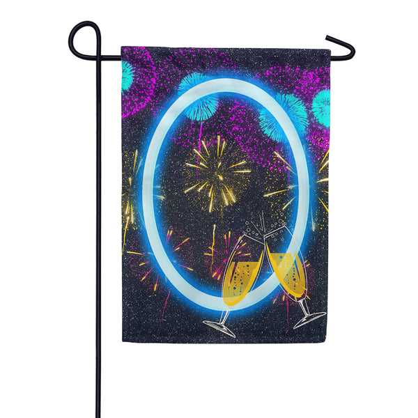 New Year Cheers - Monogram O Garden Flag