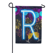 New Year Cheers - Monogram R Garden Flag