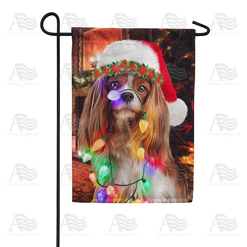 Puppy Helps Decorate Garden Flag