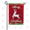 Merry Christmas White Deer Garden Flag