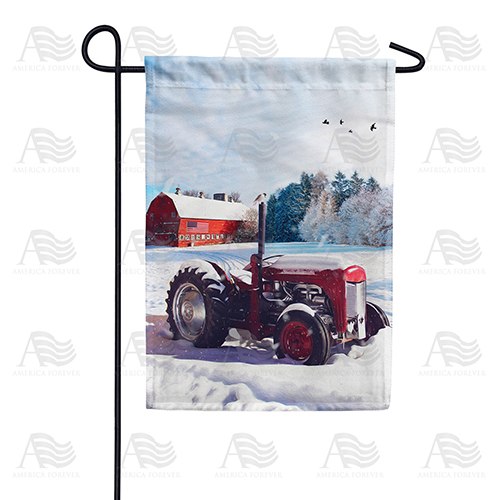 Winter At The Farm Garden Flag