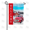 Red Truck Winter Welcome Garden Flag