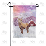 Young Elk's First Winter Garden Flag