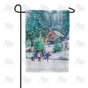 Winter Fun On The Lake Garden Flag