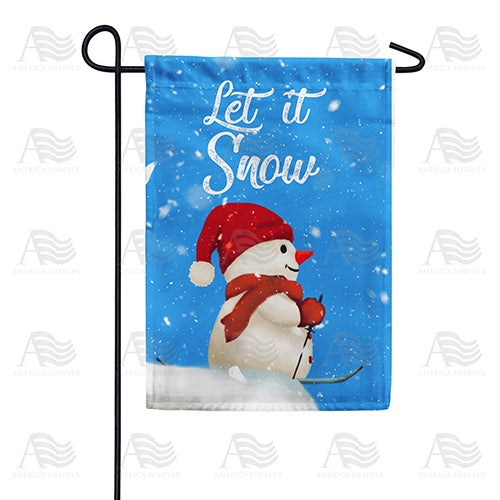 Snowman Skier Garden Flag