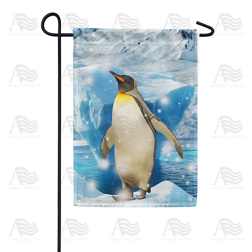 Penguin On Glacier Garden Flag