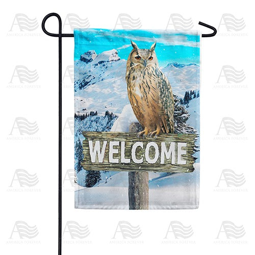 Winter Owl Welcome Garden Flag