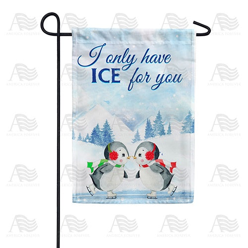 Cute Penguin Skaters Garden Flag