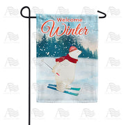 Skiing Polar Bear Garden Flag