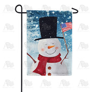 Flag Waving Snowman Garden Flag