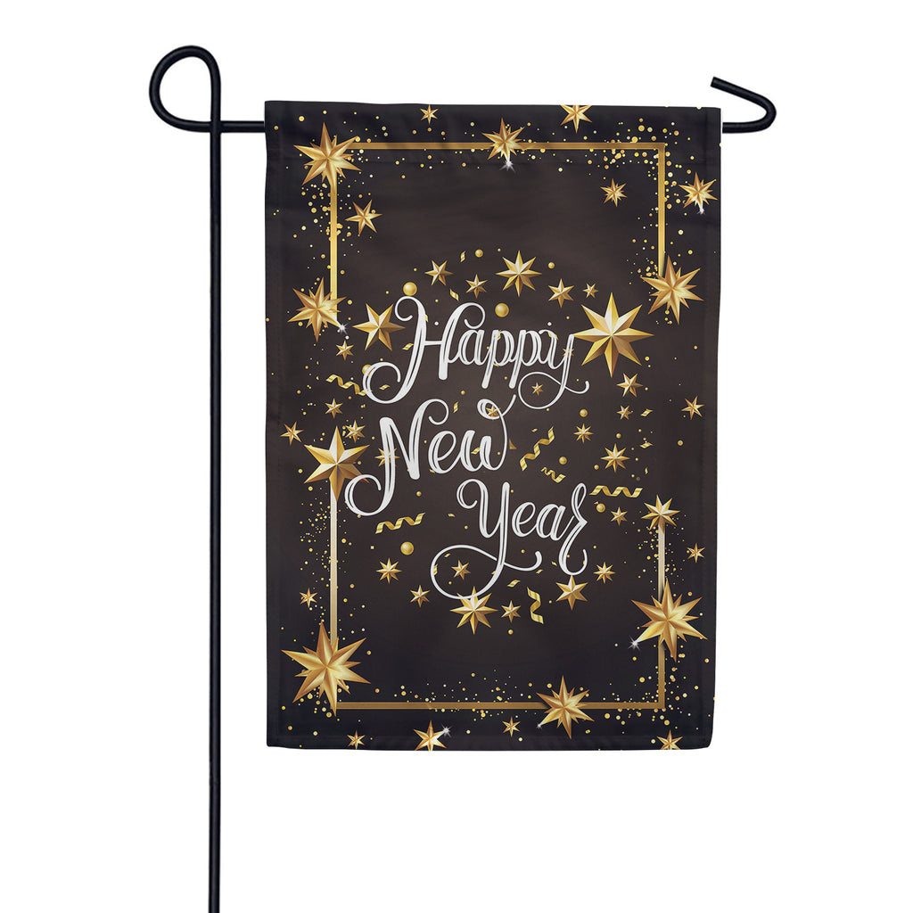 Golden New Year Garden Flag