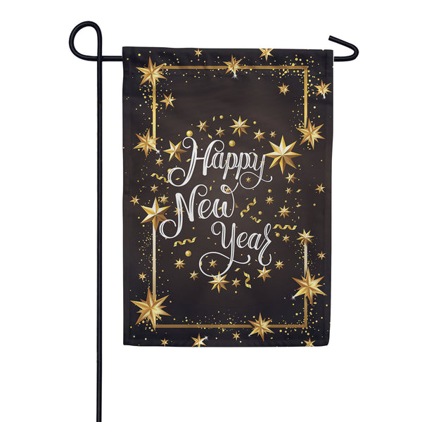 Golden New Year Garden Flag