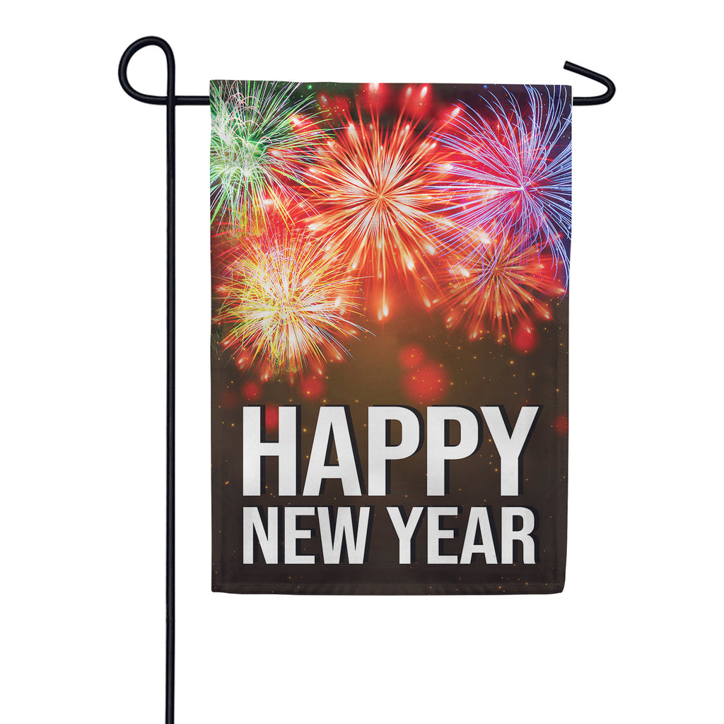 New Year Colorful Explosions Garden Flag