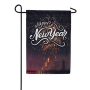 New Year At The Harbor Garden Flag