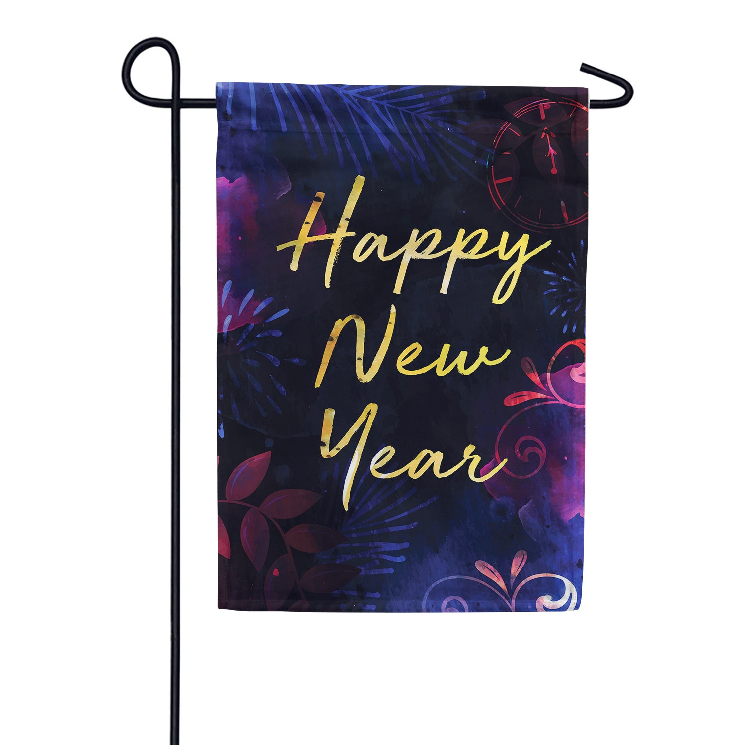 Happy New Year Gold Text Garden Flag