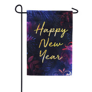 Happy New Year Gold Text Garden Flag