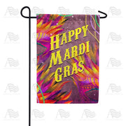 Mardi Gras Feather Masks Garden Flag