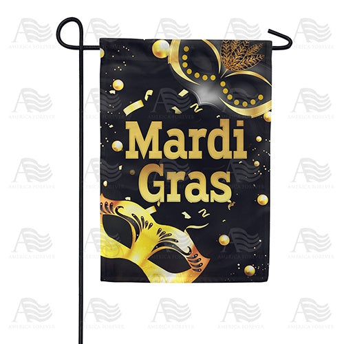 Black And Gold Masks Garden Flag