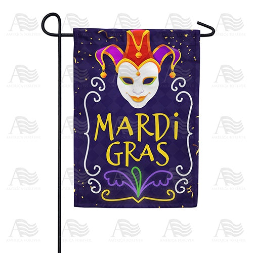Mardi Gras Jester Garden Flag