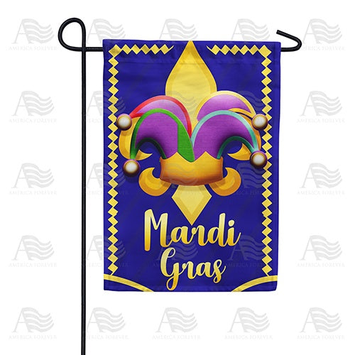 Mardi Gras Symbols Garden Flag