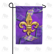 America Forever Fleur De Lis And Ribbon Garden Flag