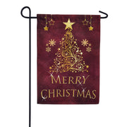 Golden Christmas Garden Flag