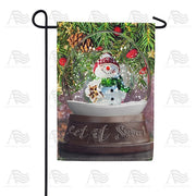 Snowman Water Globe Garden Flag