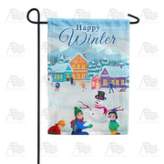 Winter Fun Land Garden Flag