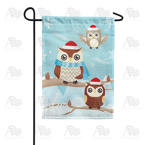 "Owl" Be Warm This Winter Garden Flag