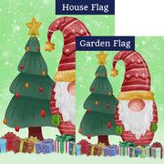 Santa Gnome With Gifts Flags Bundle (Set of 2)