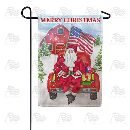 Country Santa Garden Flag