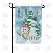 Snowmen Love Snow Garden Flag