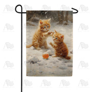 Kittens' First Snow Garden Flag