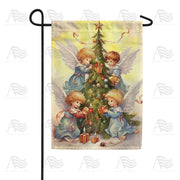 Angels Decorate Tree Garden Flag