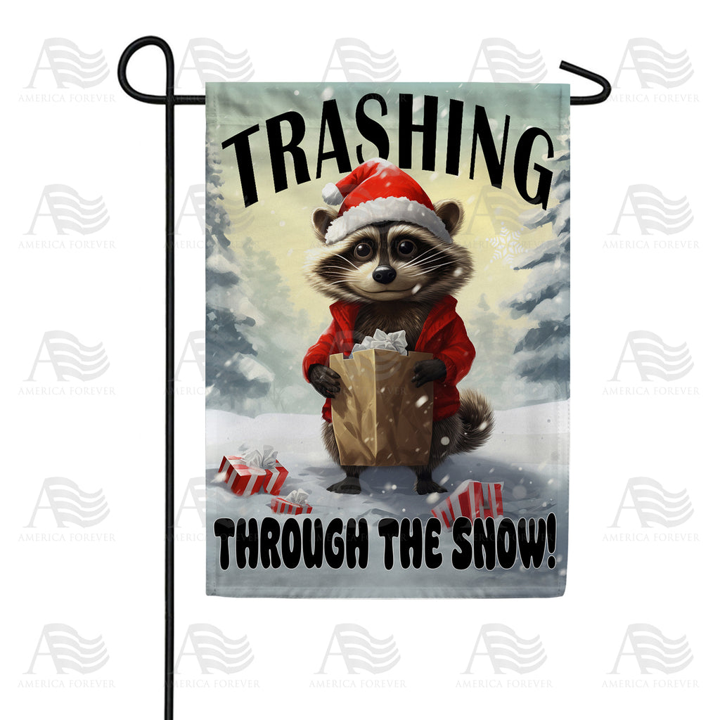 Trashing Through The Snow Garden Flag